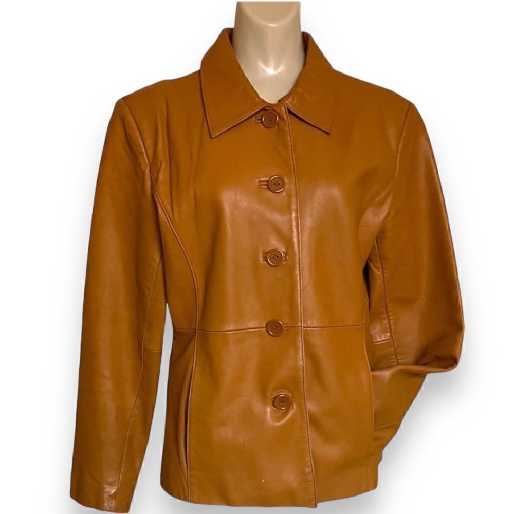 Vintage Beyond Sport California Sculpted Leather Jacket in Hazelnut Brown